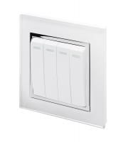 Crystal CT (Retractive/Pulse) Light Switch 4 gang White